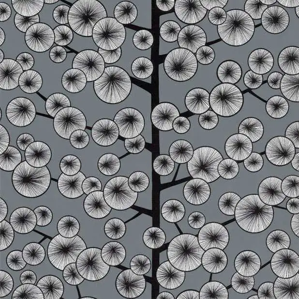 Cotton Tree, col.02 - Bäume - Kreise - Anthrazit - Schwarz - Weiß - MissPrint
