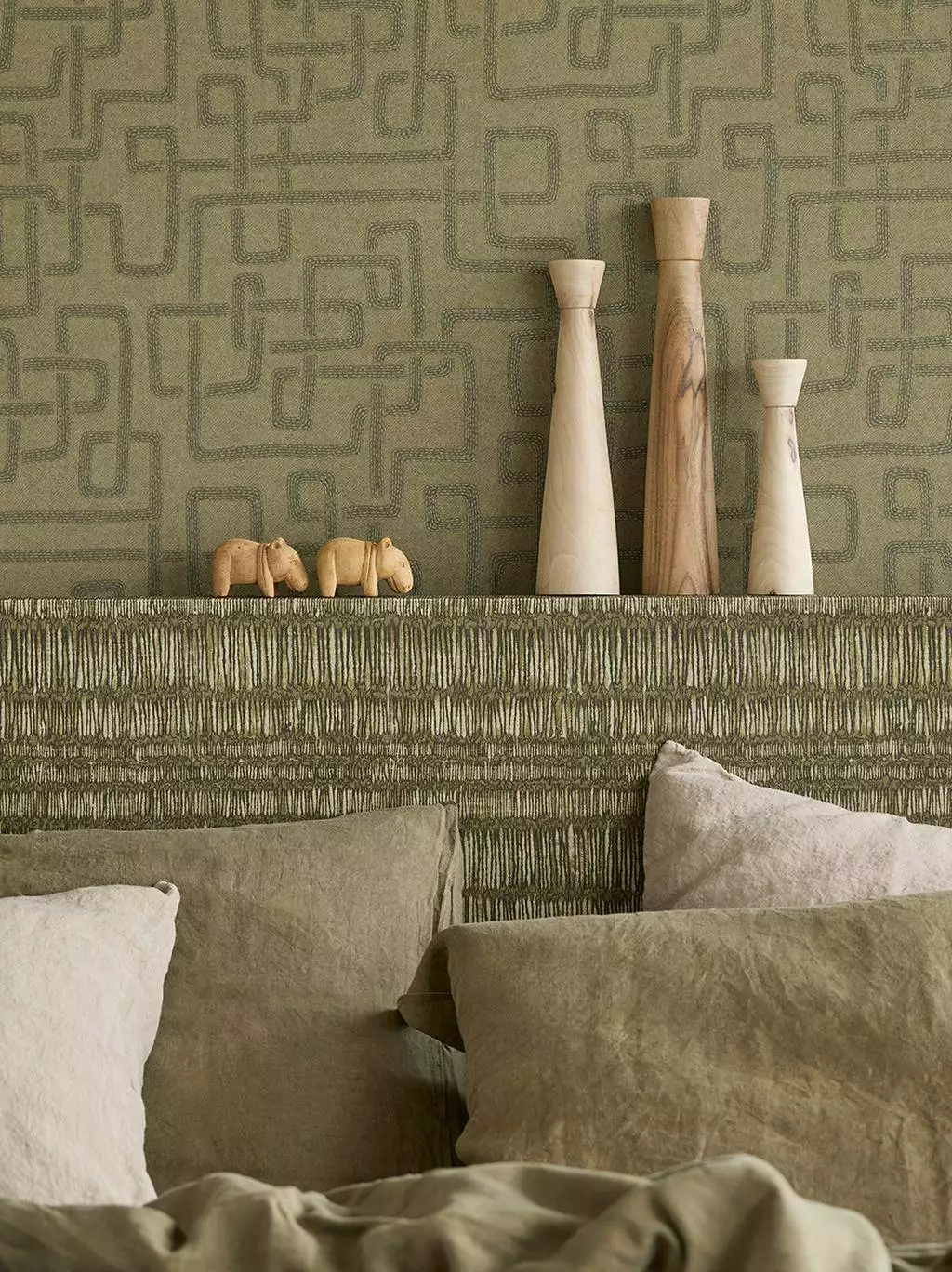 Solange geometry, col. 01 - Grafische Muster - Moderne Muster - Grün - Eijffinger