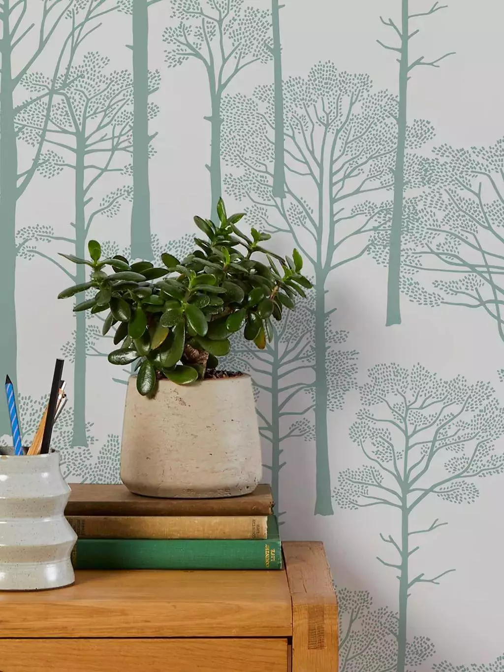 Holkham Pines, seafoam green - Blätter - Bäume - Hellgrün - Pastell - Bold & Noble