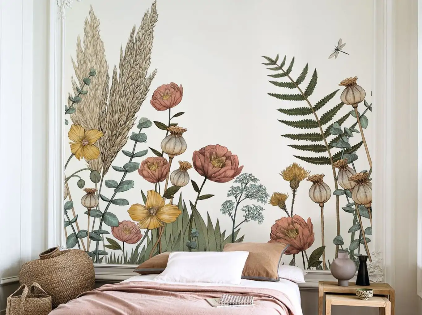 Panoramique Eclosion - Blumen - Blätter - Tier Tapeten - Multicolor - Casamance