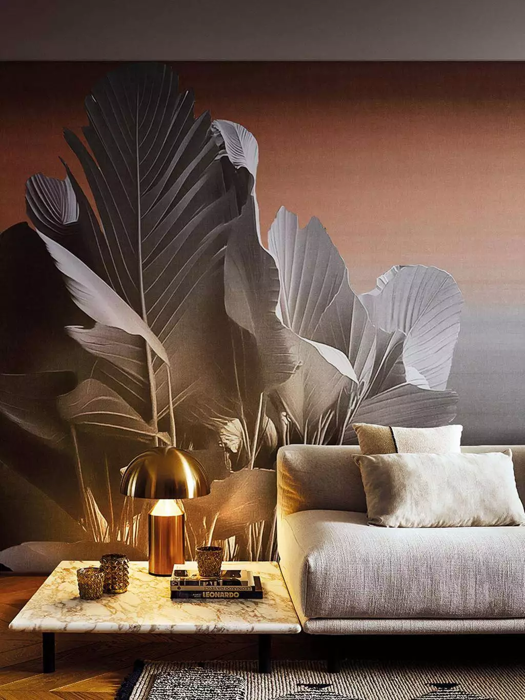 Etherea - Blätter - Farbverlauf - Florale Muster - FotoTapeten - Multicolor - Londonart