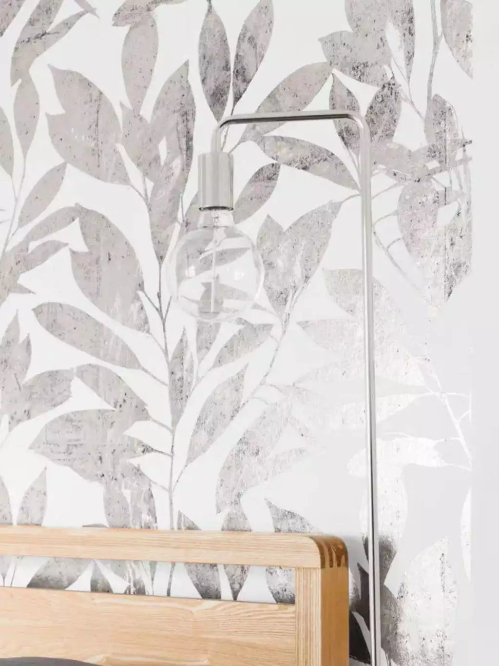 Rye | Pewter - Blätter - Florale Muster - Metallic - Silber - Weiß - Zinn - Custhom